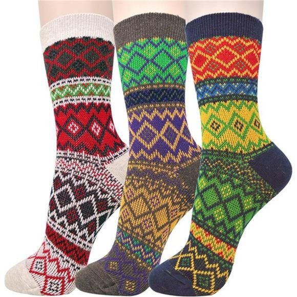 Women’s Warm Winter Casual Comfort Knit Wool Crew Socks, One Size (5-9)